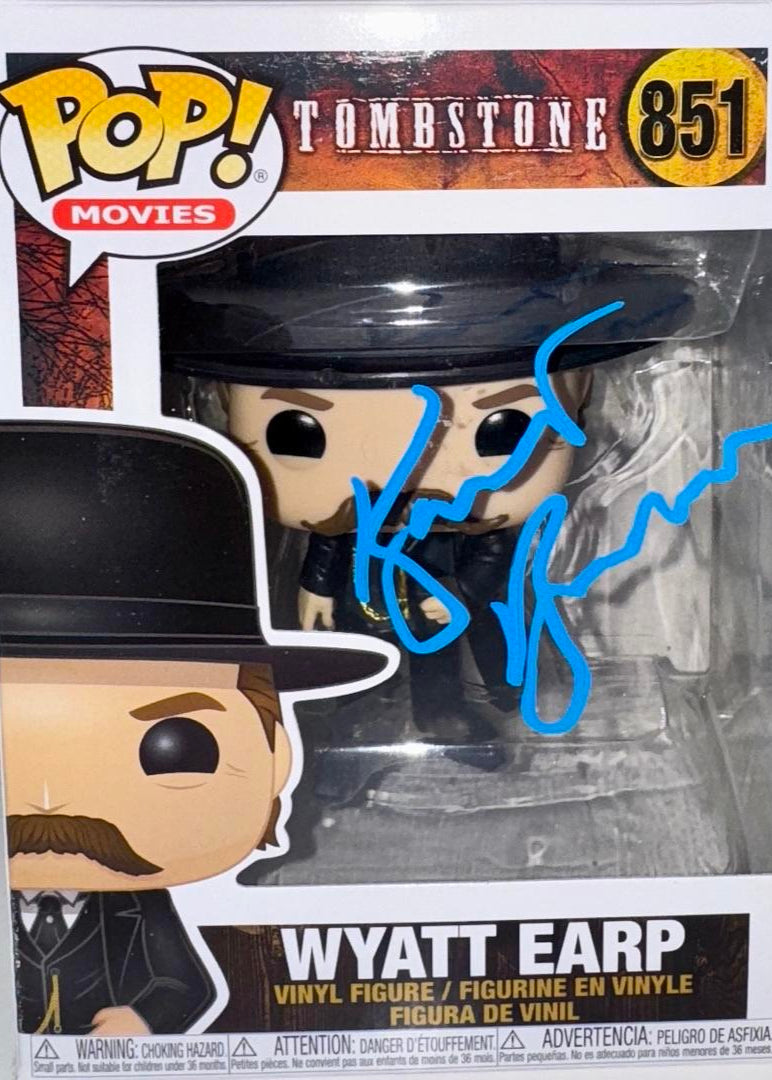 Kurt Russell Signed Funko Pop #851 Wyatt Earp Tombstone (Blue Ink) - Beckett COA #2